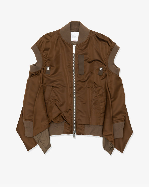 SACAI - Nylon Twill Vest - (Brown)
