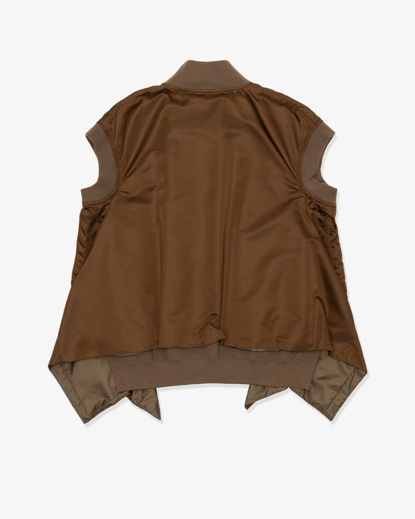 SACAI - Nylon Twill Vest - (Brown)
