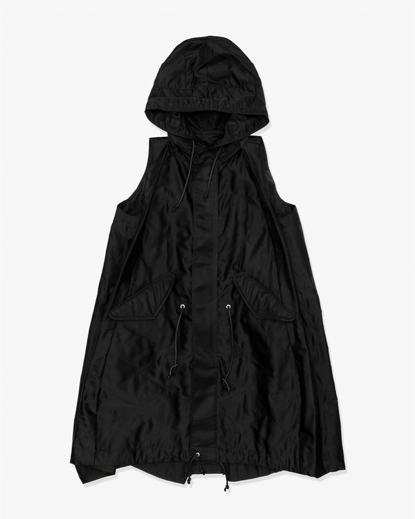 SACAI - Quilted Satin Hooded Vest - (Black)