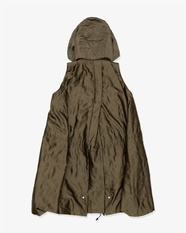 SACAI - Quilted Satin Hooded Vest - (D/Khaki)