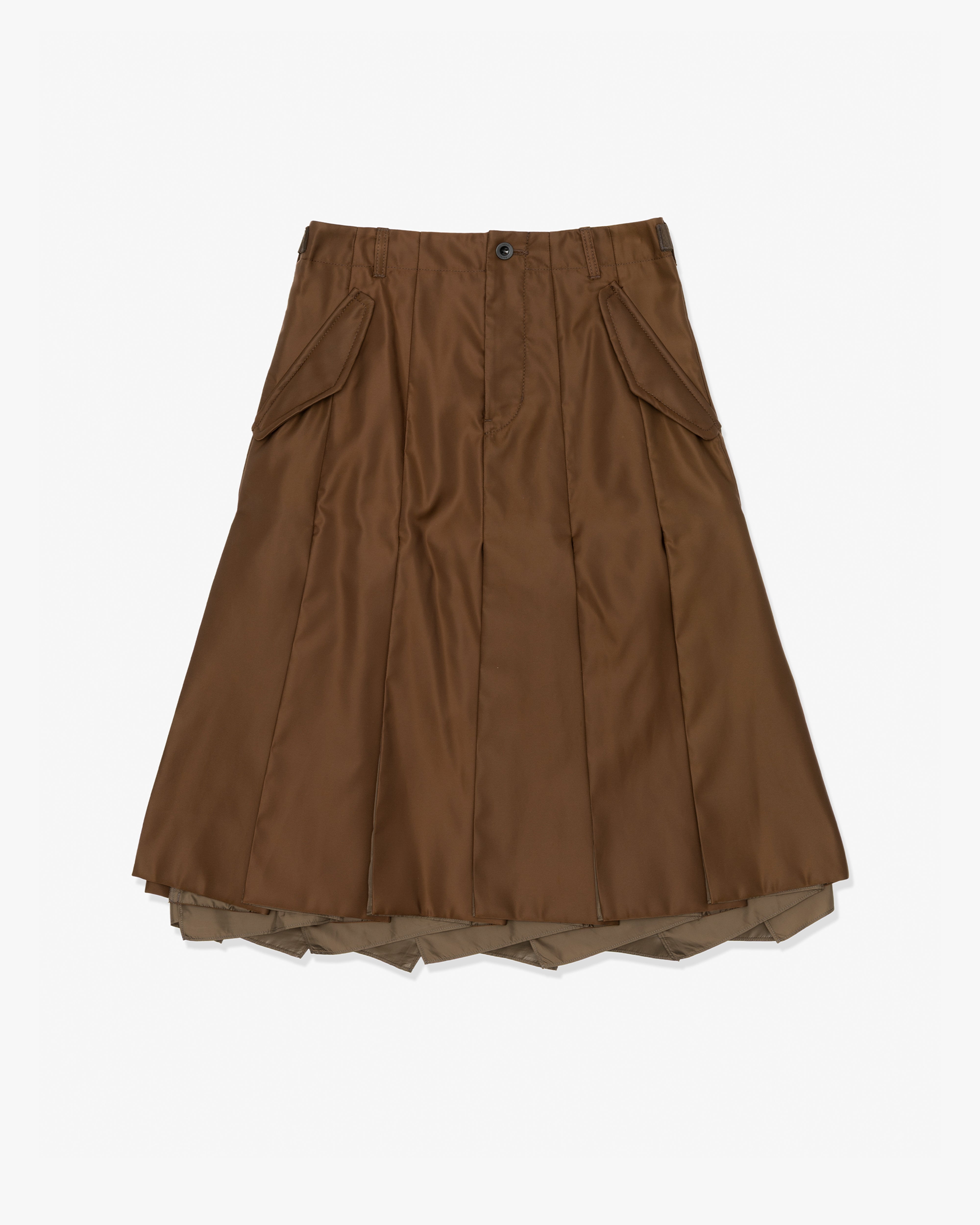 スカート sacai / Nylon Twill Mix Skirt SACAI: Nylon Twill Skirt (Brown) | DSMG E-SHOP