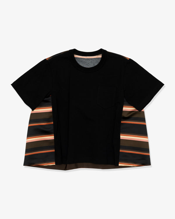 SACAI - Horizontal Stripe T-Shirt - (Khaki x Pink)