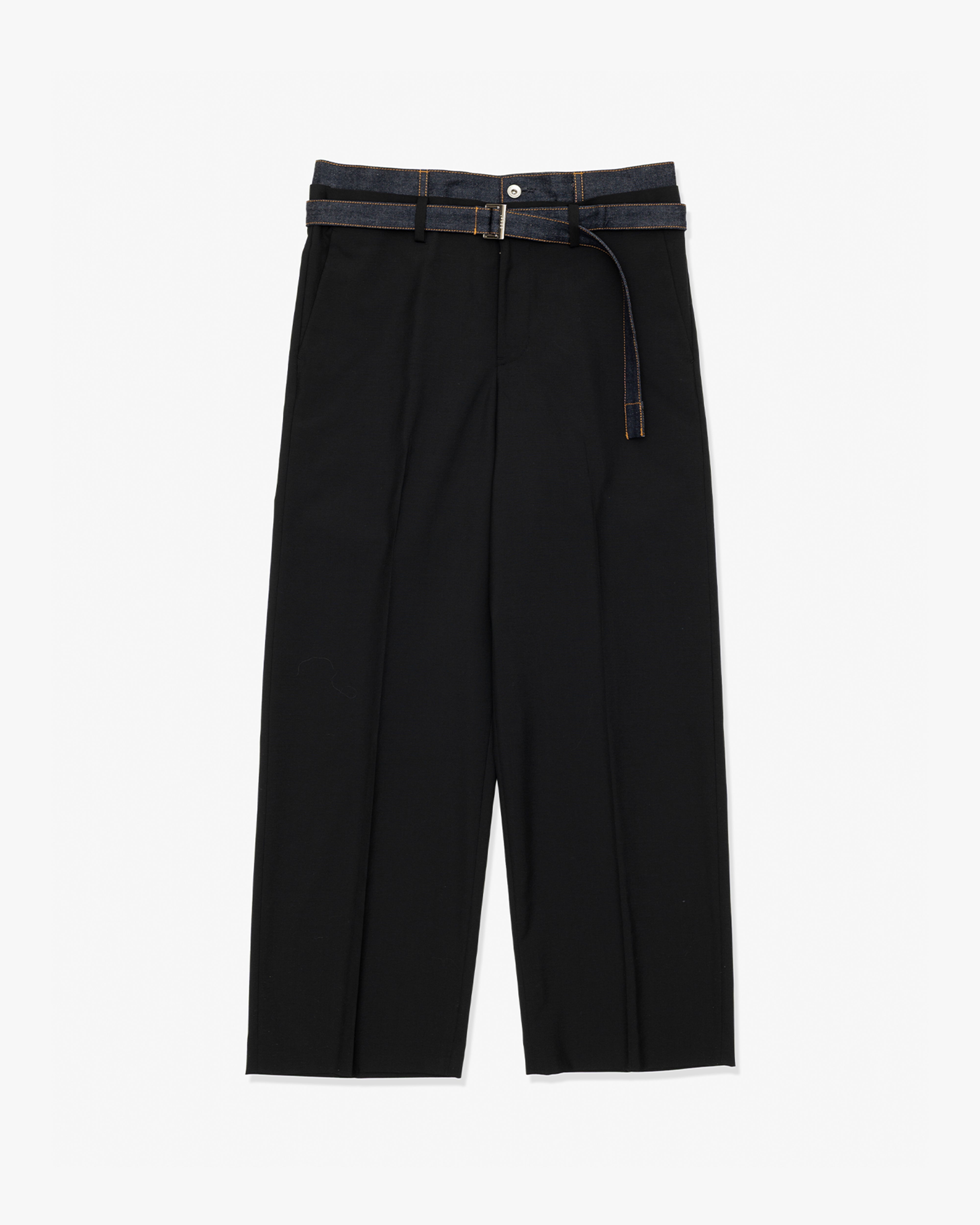 SACAI: Suiting X Denim Pants (Black x Indigo) | DSMG E-SHOP