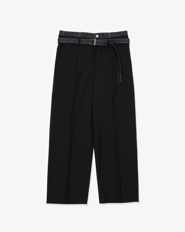 SACAI - Suiting X Denim Pants - (Black x Indigo)