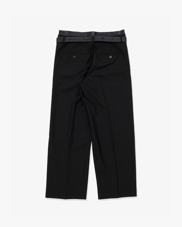 SACAI - Suiting X Denim Pants - (Black x Indigo)