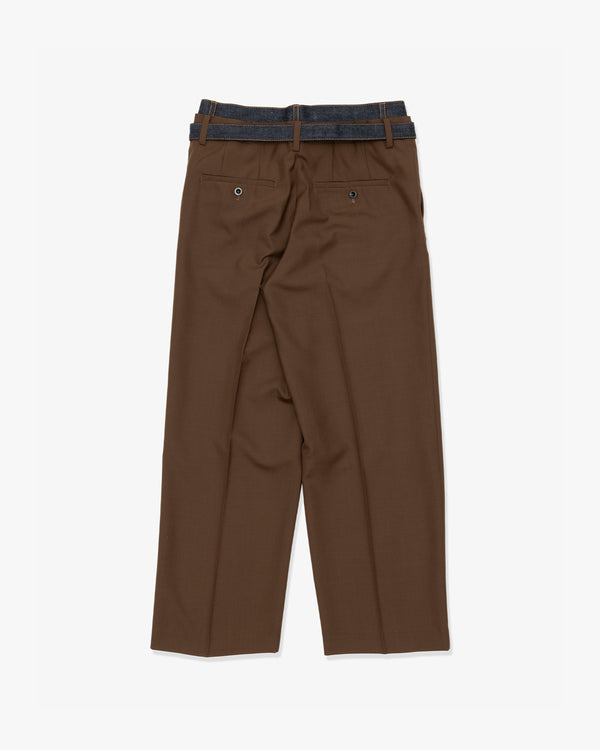 SACAI - Suiting X Denim Pants - (Brown x Indigo)