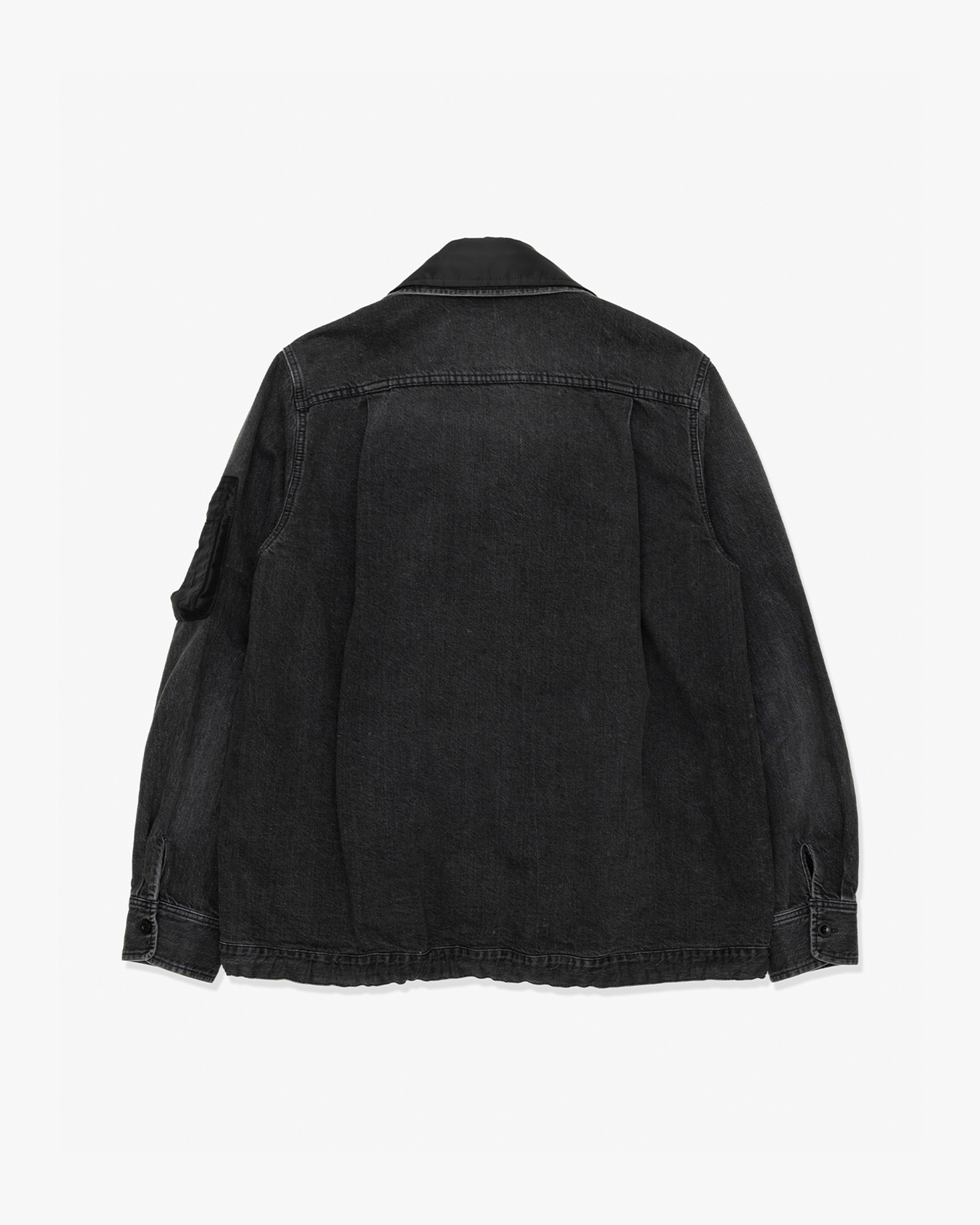 SACAI: Denim X Nylon Twill Blouson (Black) | DSMG E-SHOP
