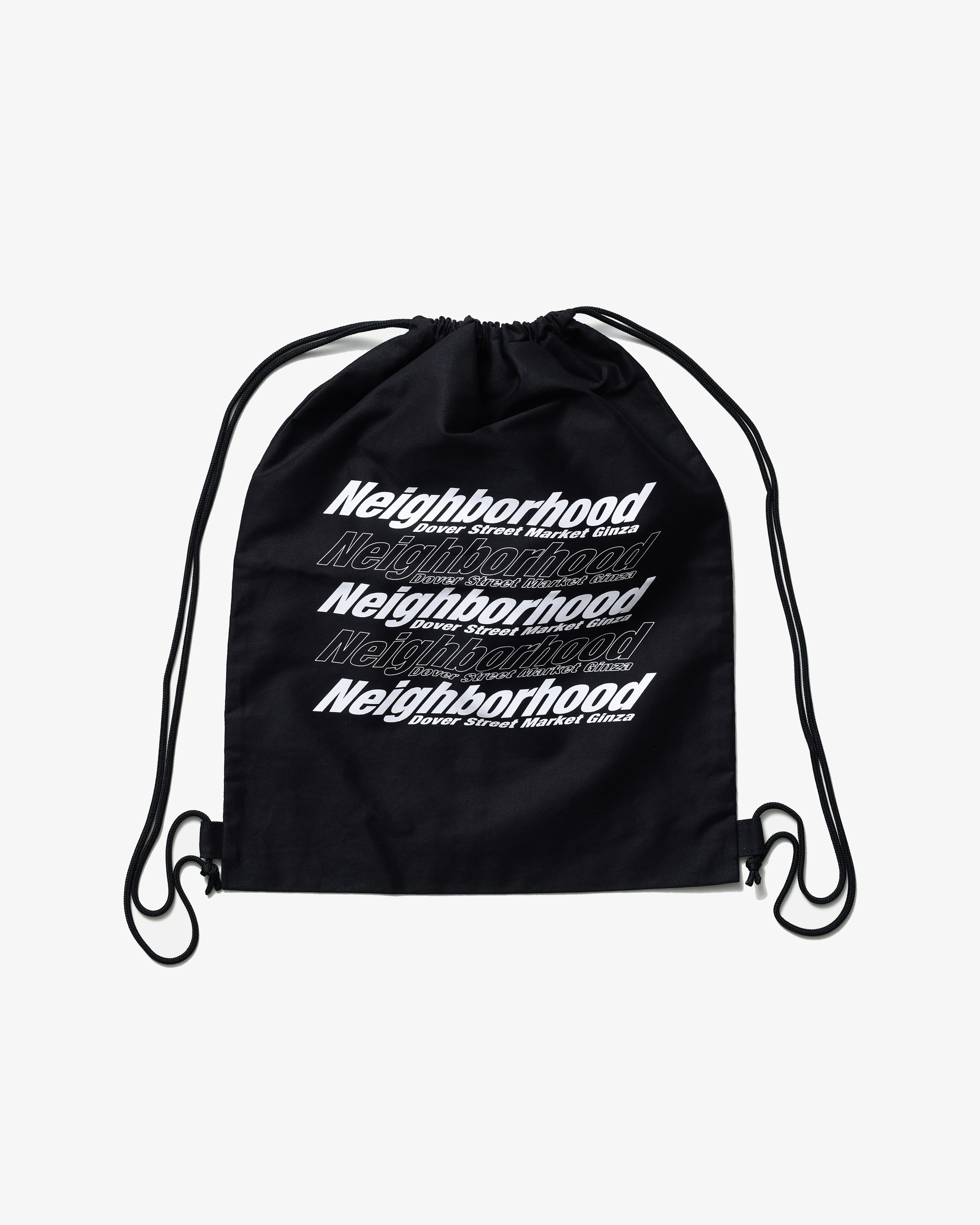 NEIGHBORHOOD: DSM GINZA Drawstring Tote Bag (Black) | DSMG E-SHOP
