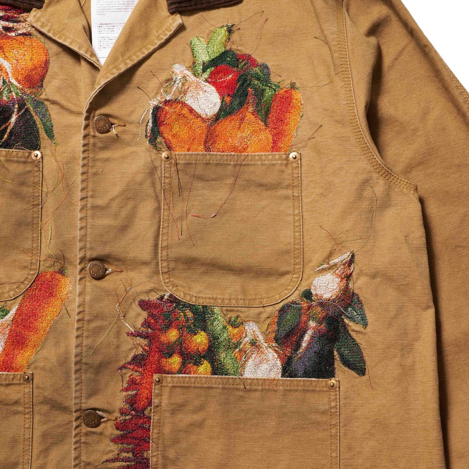 DOUBLET: Vegetable Embroidery Work Jacket (Beige) | DSMG E-SHOP