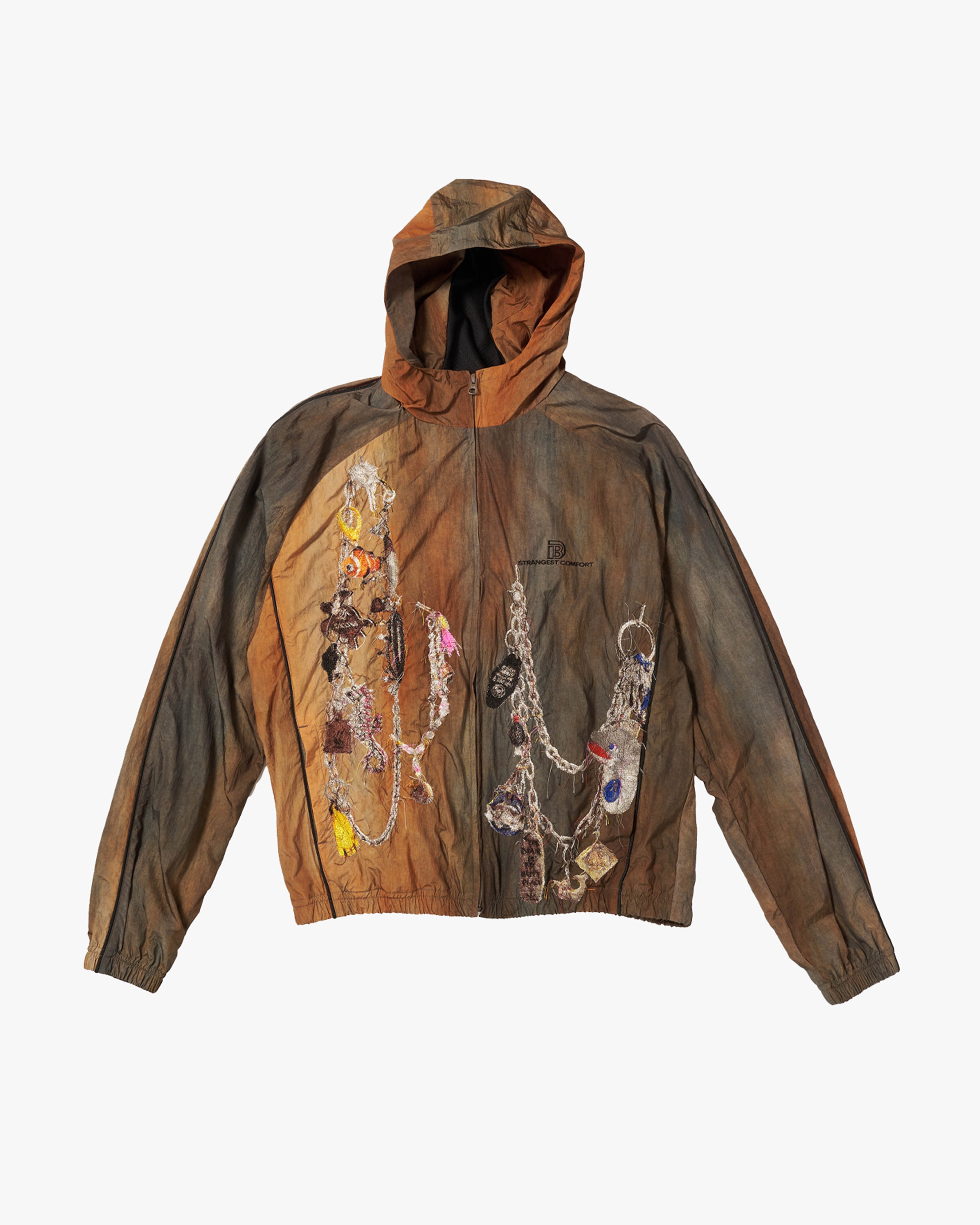 DOUBLET: Embroidered Chain Track Jacket (Brown) | DSMG E-SHOP