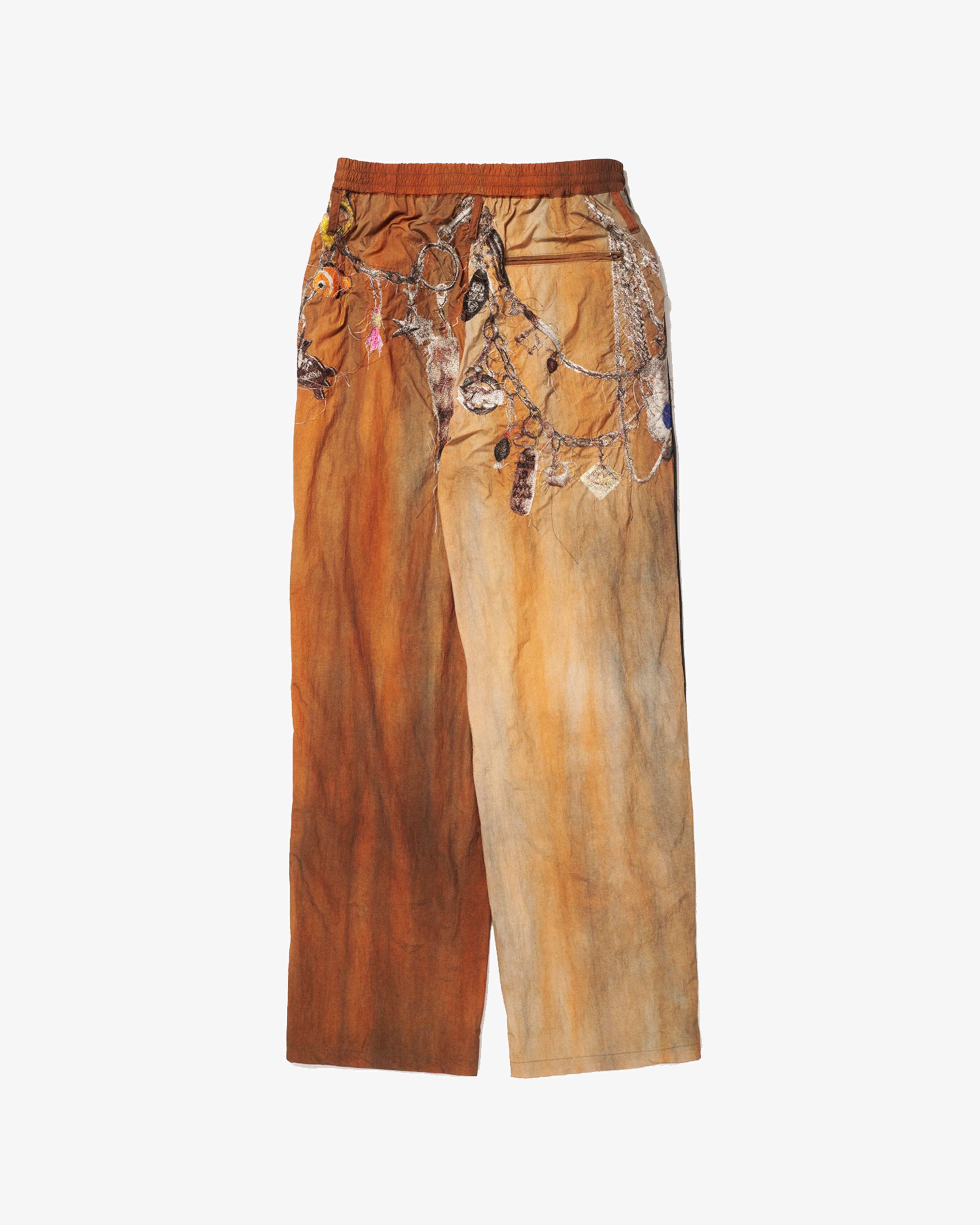 DOUBLET: Embroidered Chain Track Pants (Brown) | DSMG E-SHOP