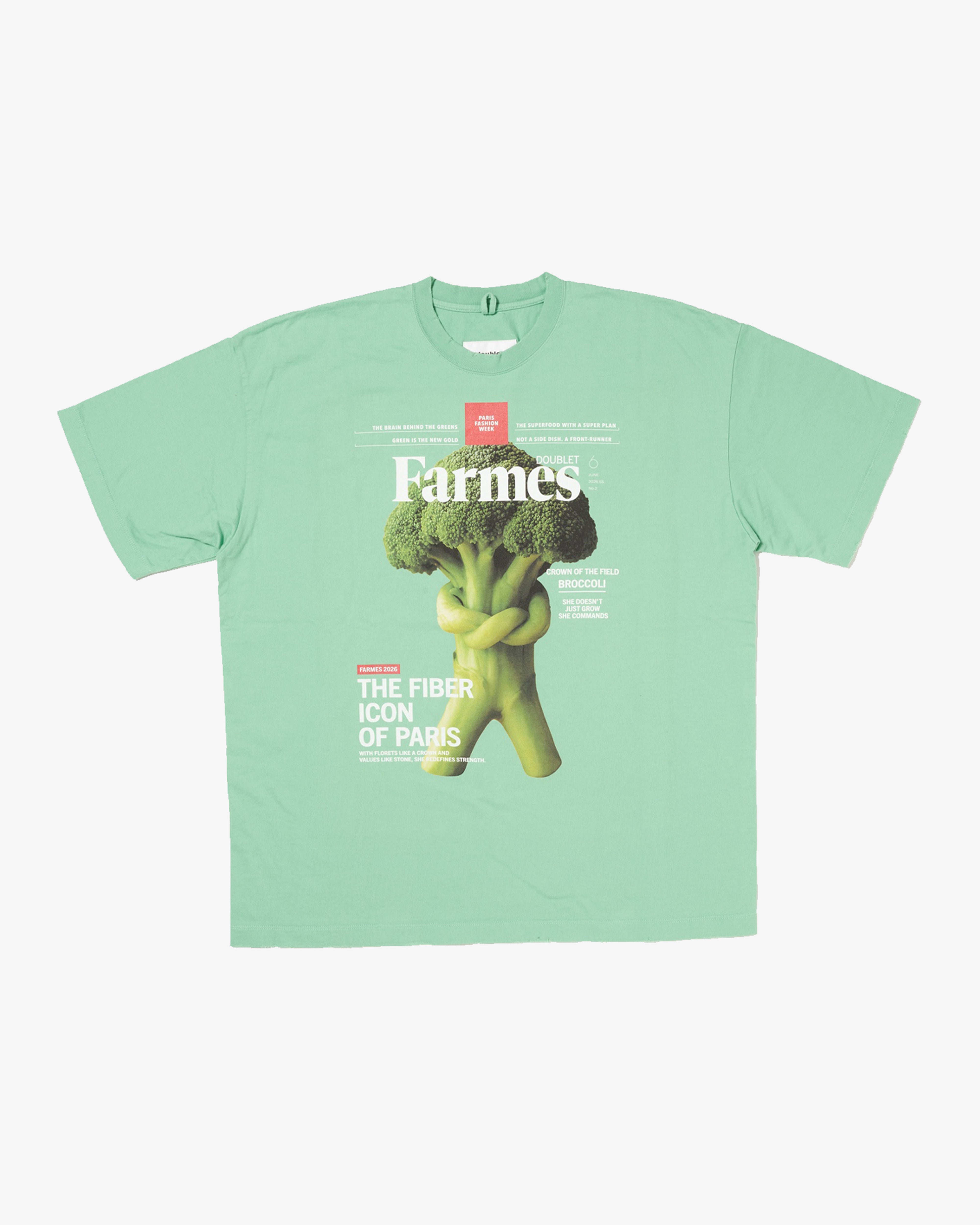 DOUBLET: Farmes Magazine Cover T-Shirt (Green) | DSMG E-SHOP
