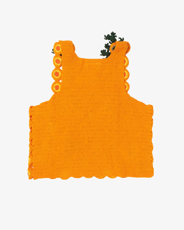 DOUBLET - Sliced Carrot Crochet Tank Top - (Orange)