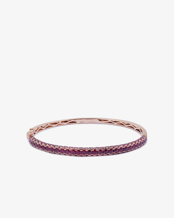 SHAY JEWELRY - 18Kr Ruby 3 Sided Bangle Bracelet - (Rose Gold)