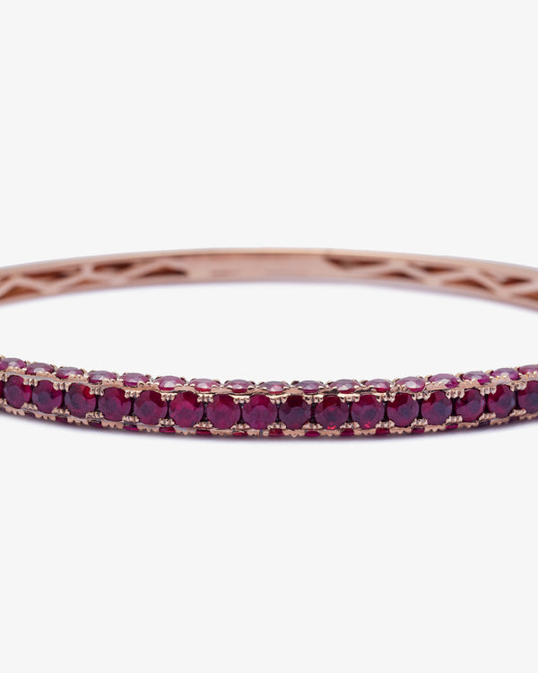SHAY JEWELRY - 18Kr Ruby 3 Sided Bangle Bracelet - (Rose Gold)