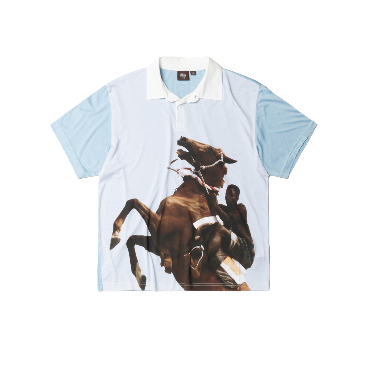 STUSSY: Wb Silk Polo (Blue) | DSMG E-SHOP