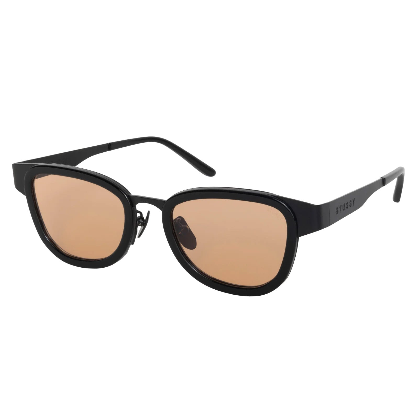 STUSSY: Vidal Sunglasses (Black/Black/Amber Lens) | DSMG E-SHOP