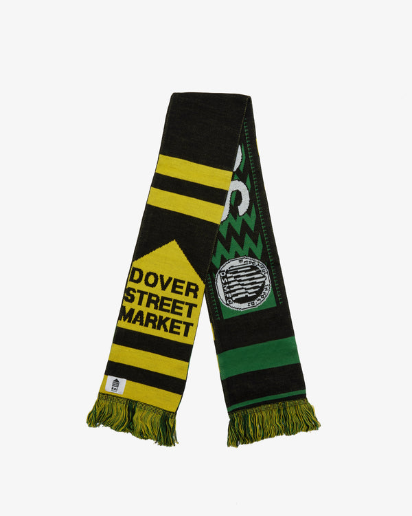 DSM KEI NINOMIYA - Unisex Chaos Football Scarf - (Black Green Yellow)