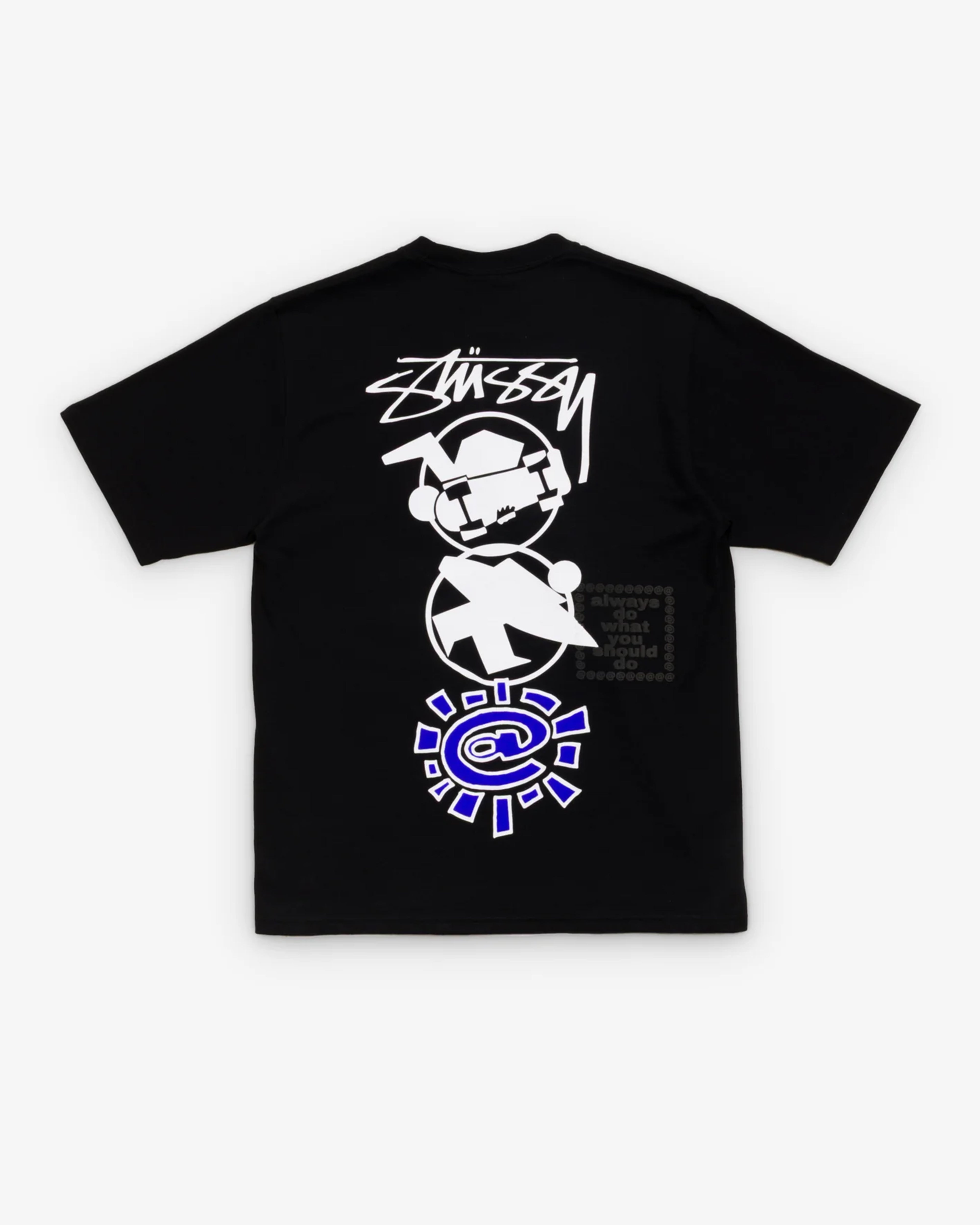 STUSSY: × Always Do What You Should Do Stack Tee (Black) | DSMG E-SHOP