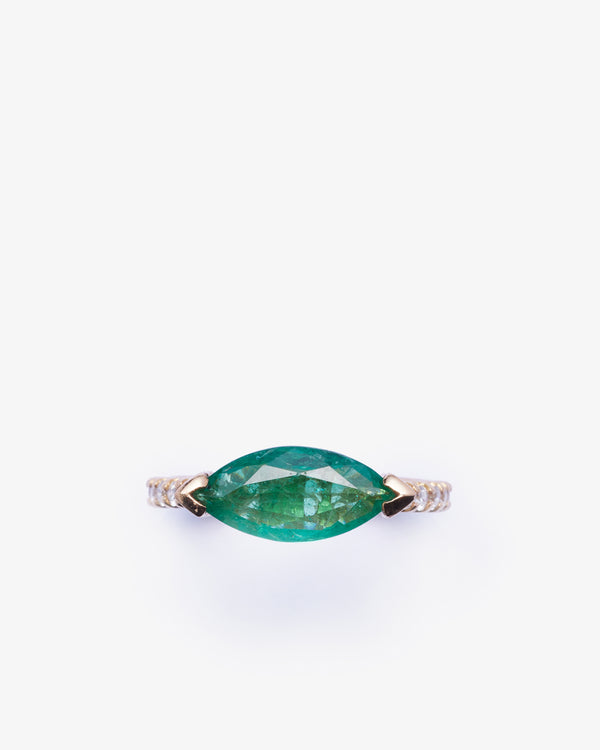 SHAY JEWELRY - 18Kr Emerald Marquise Solitair - (Rose Gold / Emerald)