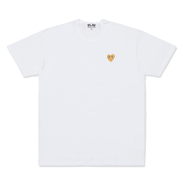 PLAY COMME des GARÇONS - GOLD HEART T-SHIRT - (WHITE)