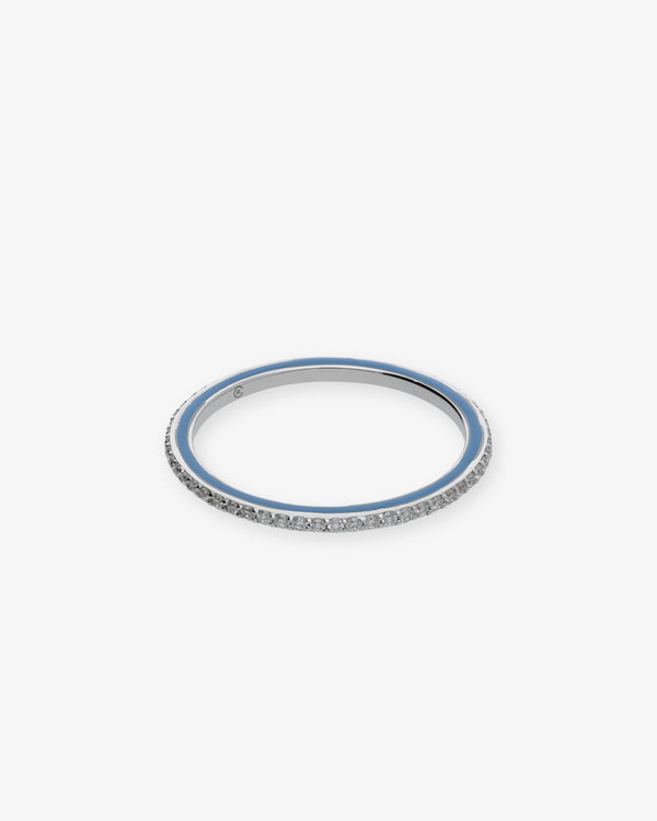 RAPHAELE CANOT - Skinny Deco Ring - (White Gold And Blue)