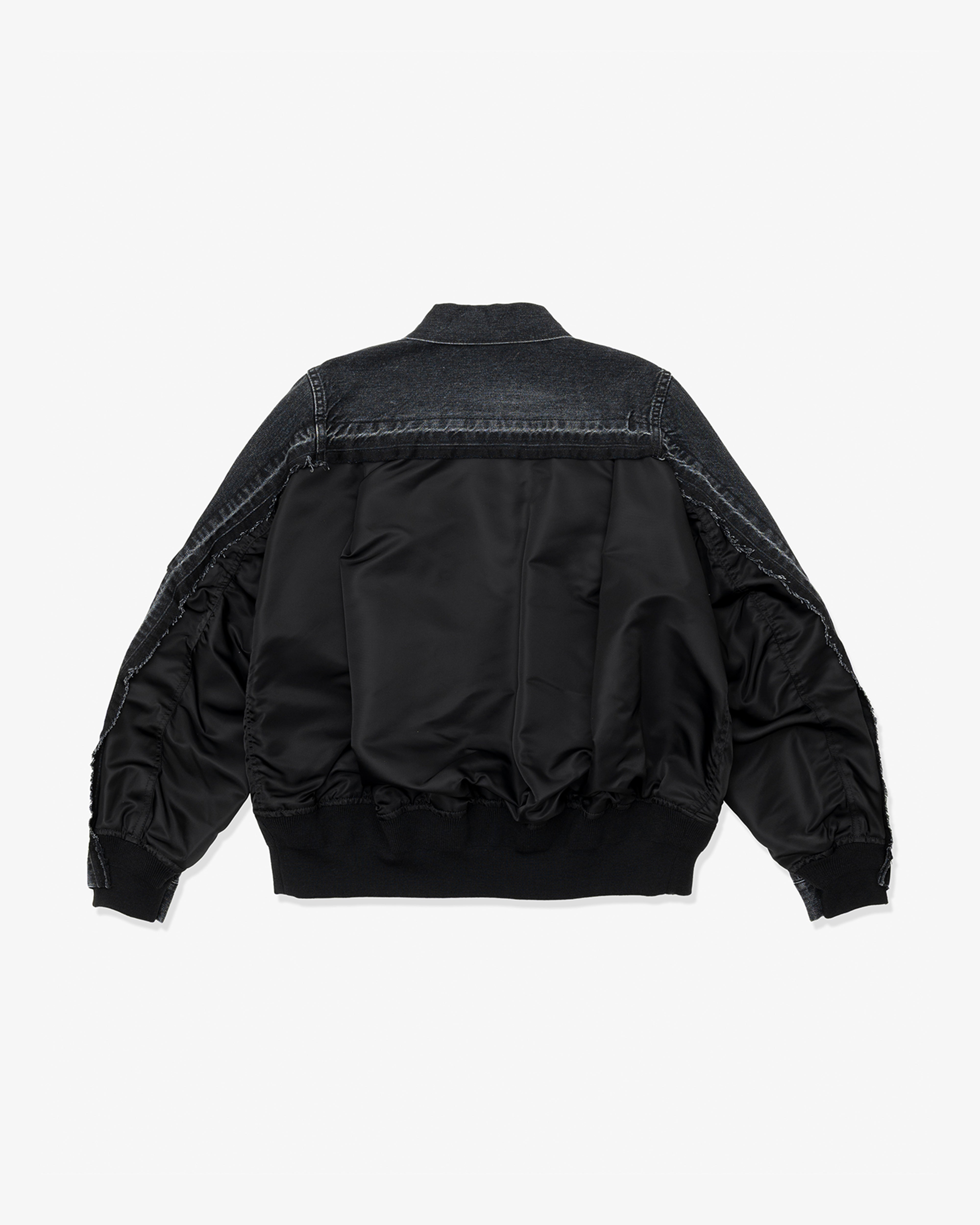 SACAI: Denim X Nylon Twill Jacket (Black) | DSMG E-SHOP