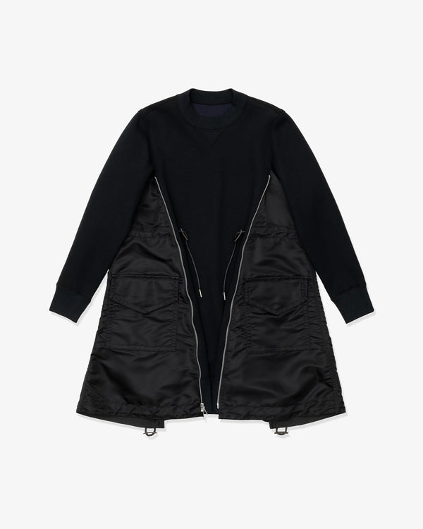 SACAI - Sponge Sweat X Nylon Twill Dress - (Black x Black)