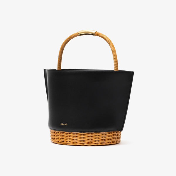 SACAI - Leather X Rattan Basket Medium - (Black)