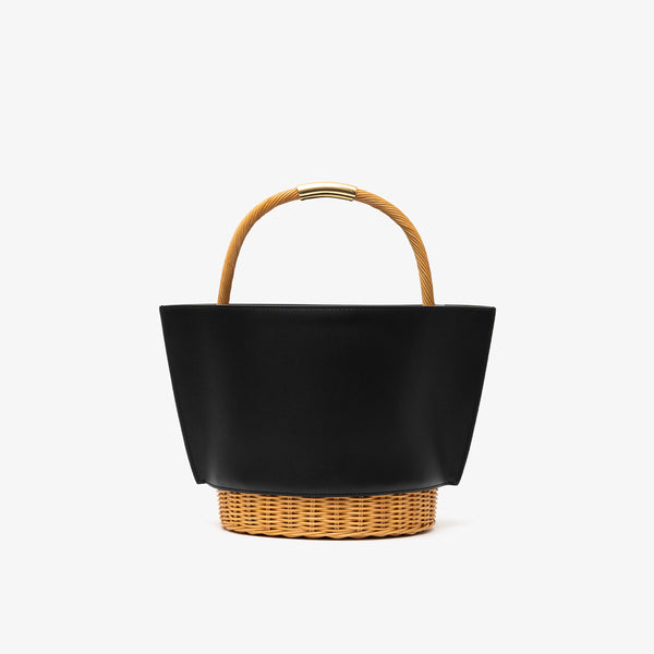 SACAI - Leather X Rattan Basket Medium - (Black)