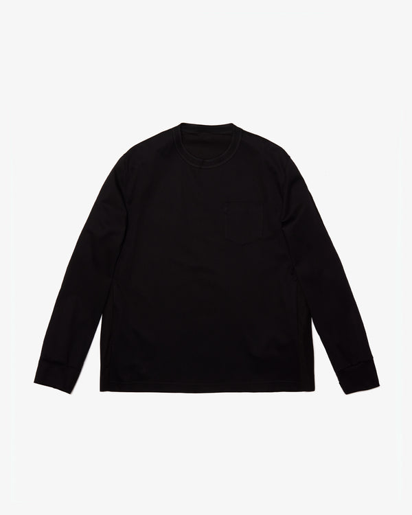 SACAI - Cotton Typewriter X Cotton Jersey L/S T-Shirt - (Black)