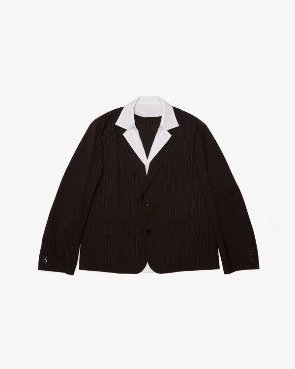 SACAI - Chalk Stripe Jacket - (Brown)