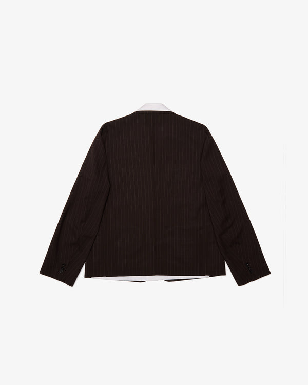 SACAI - Chalk Stripe Jacket - (Brown)