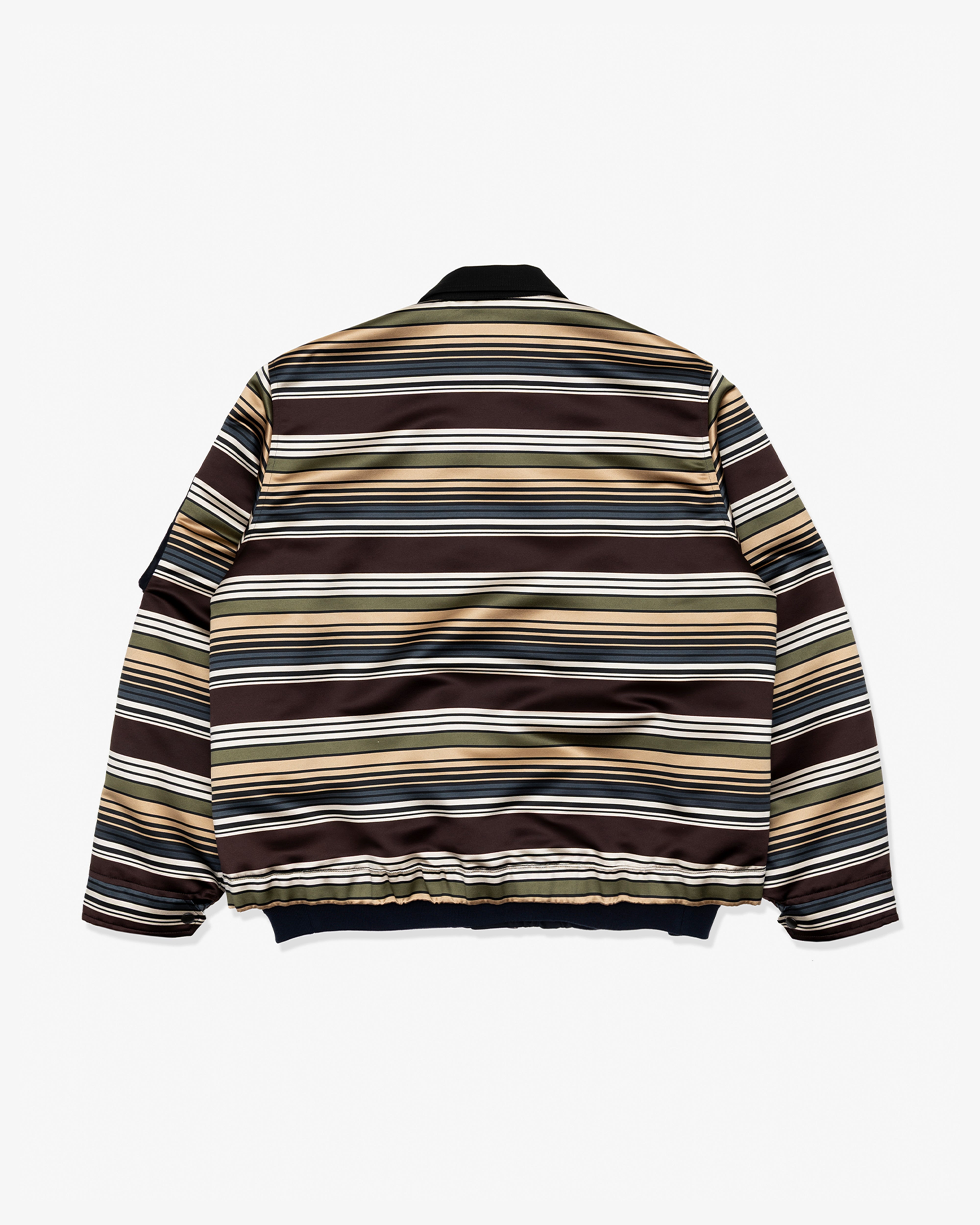 SACAI: Horizontal Stripe Blouson (Brown x Beige) | DSMG E-SHOP