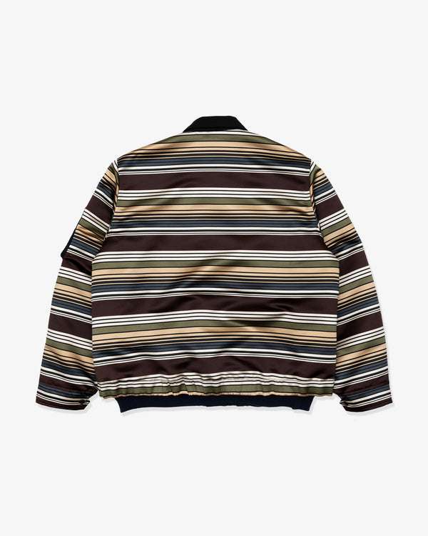SACAI - Horizontal Stripe Blouson - (Brown x Beige)