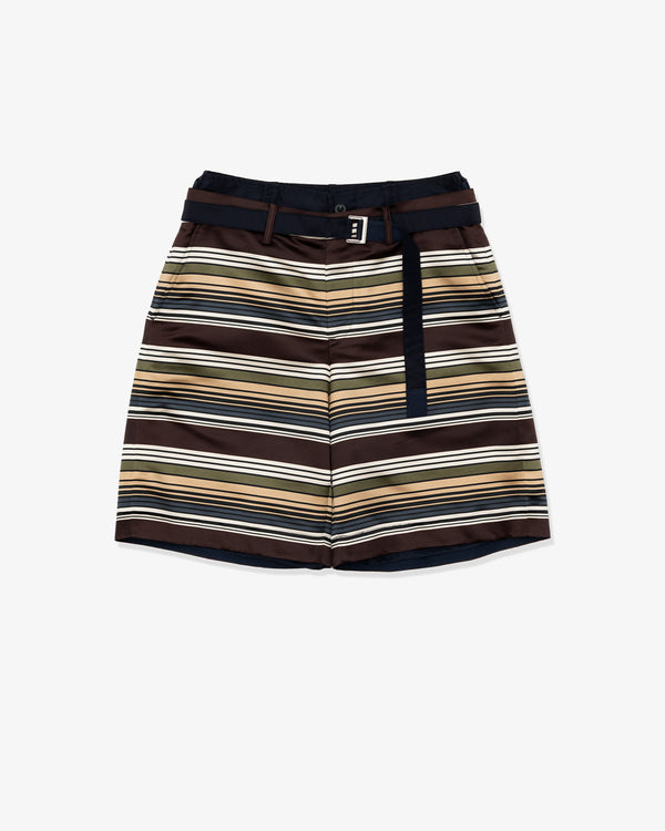SACAI - Horizontal Stripe Shorts - (Brown x Beige)
