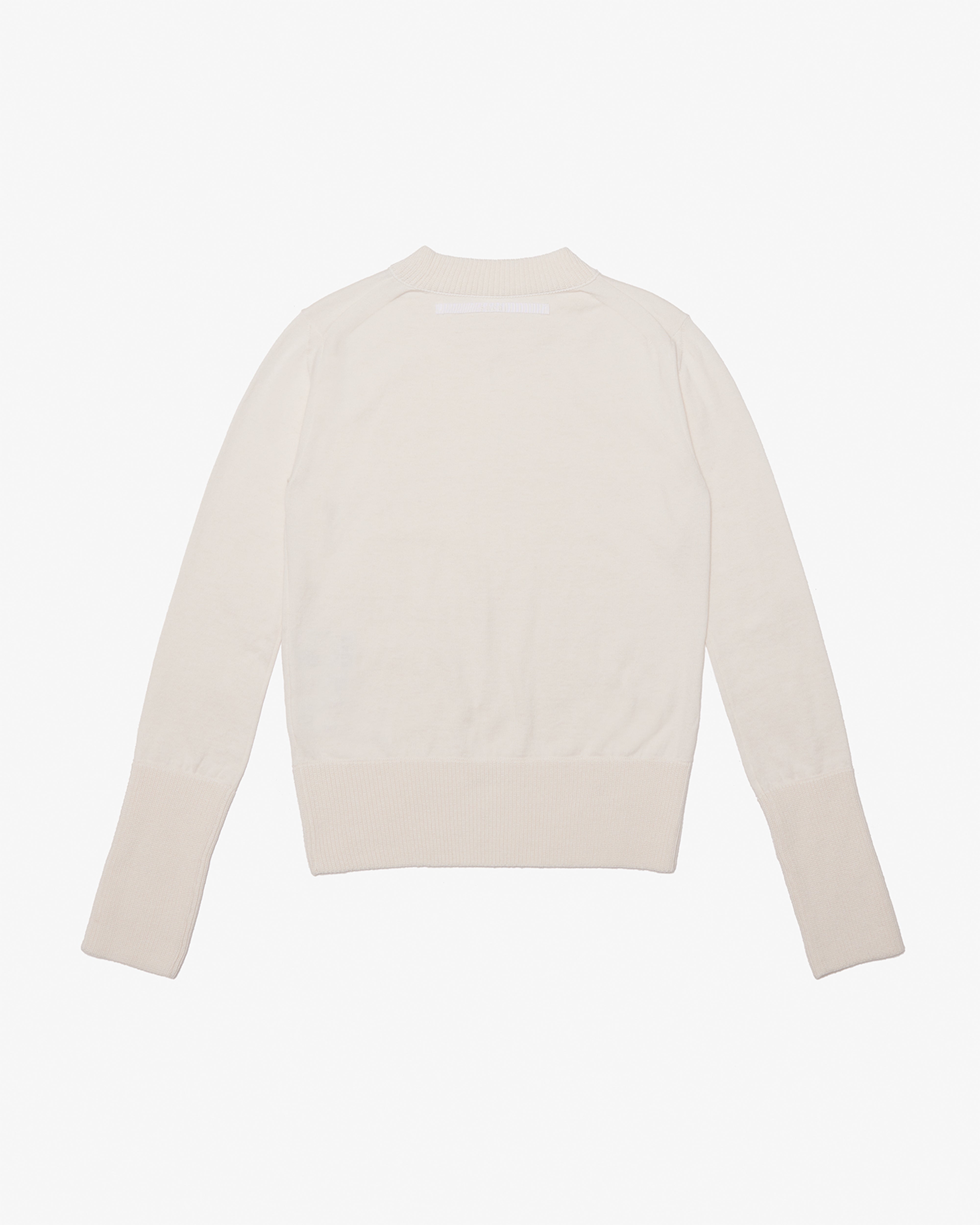 SACAI: Cotton Cashmere Knit Pullover (Off White) | DSMG E-SHOP