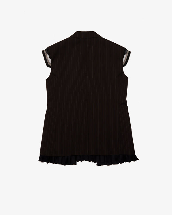 SACAI - Chalk Stripe Vest - (Brown x Black)