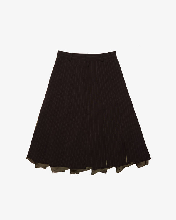 SACAI - Chalk Stripe Skirt - (Brown)