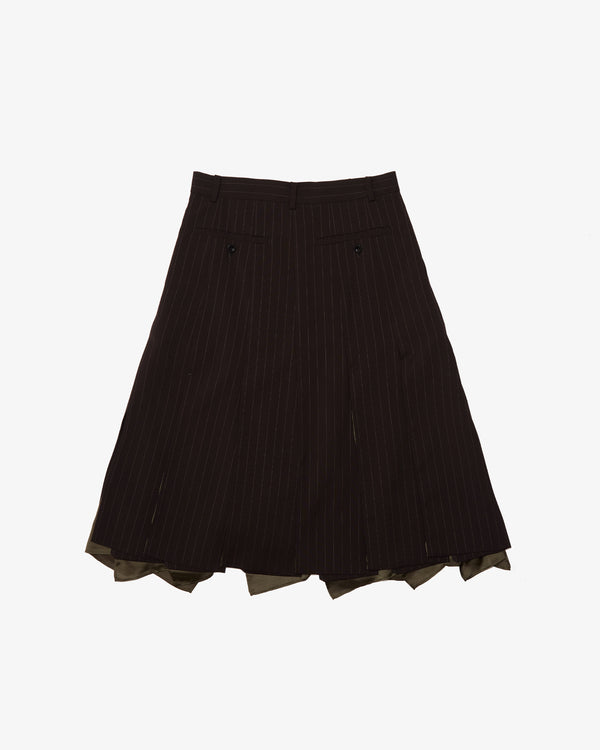 SACAI - Chalk Stripe Skirt - (Brown)