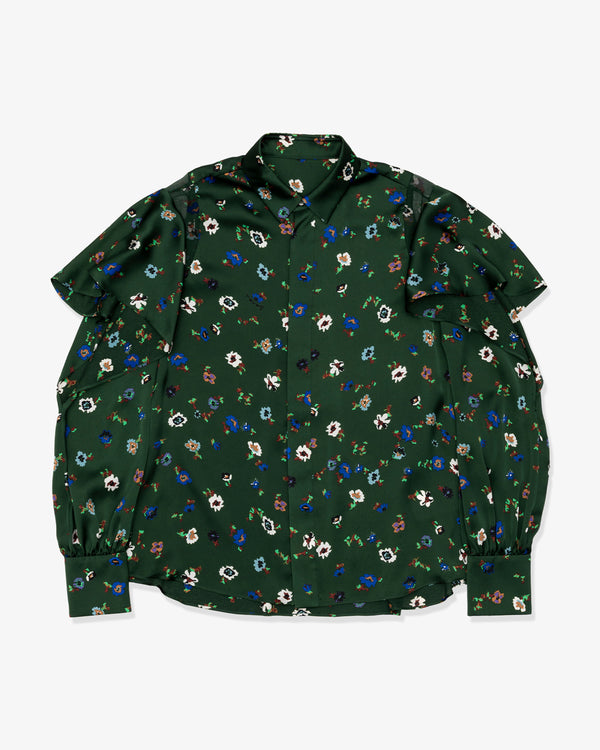SACAI - Floral Print Blouse - (Green)