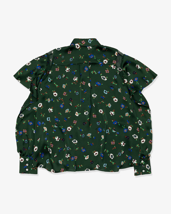 SACAI - Floral Print Blouse - (Green)