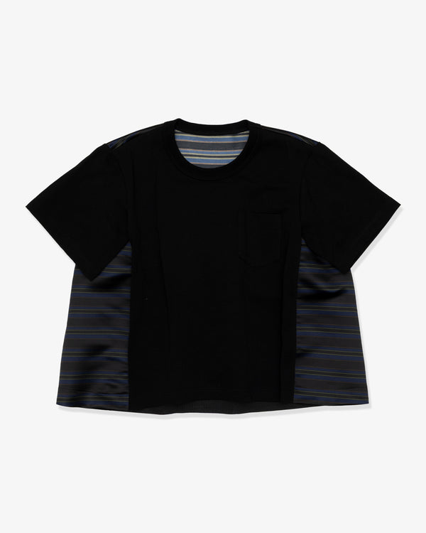 SACAI - Horizontal Stripe T-Shirt - (Black x Navy)