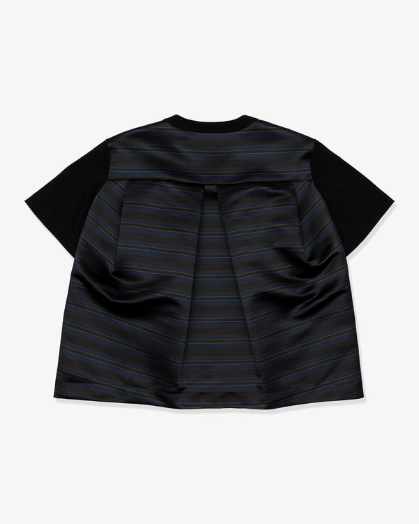 SACAI - Horizontal Stripe T-Shirt - (Black x Navy)