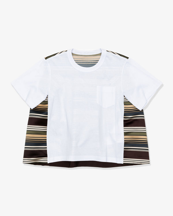 SACAI - Horizontal Stripe T-Shirt - (Brown x Beige)