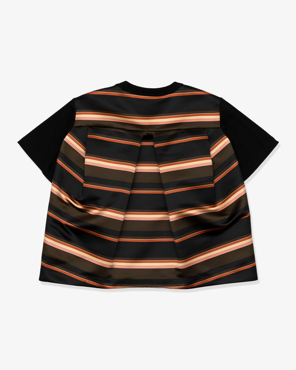 SACAI - Horizontal Stripe T-Shirt - (Khaki x Pink)