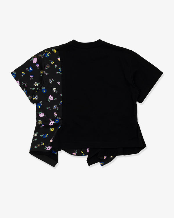 SACAI - Floral Print T-Shirt - (Black x Black)