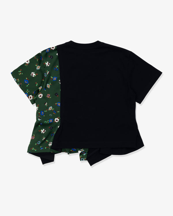 SACAI - Floral Print T-Shirt - (Navy x Green)