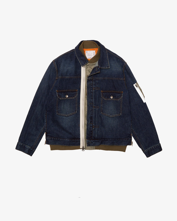 SACAI - Denim X Nylon Twill Jacket - (Blue)