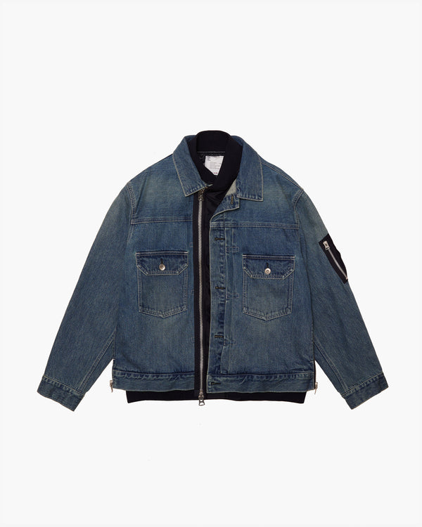 SACAI - Denim X Nylon Twill Jacket - (L/Blue)